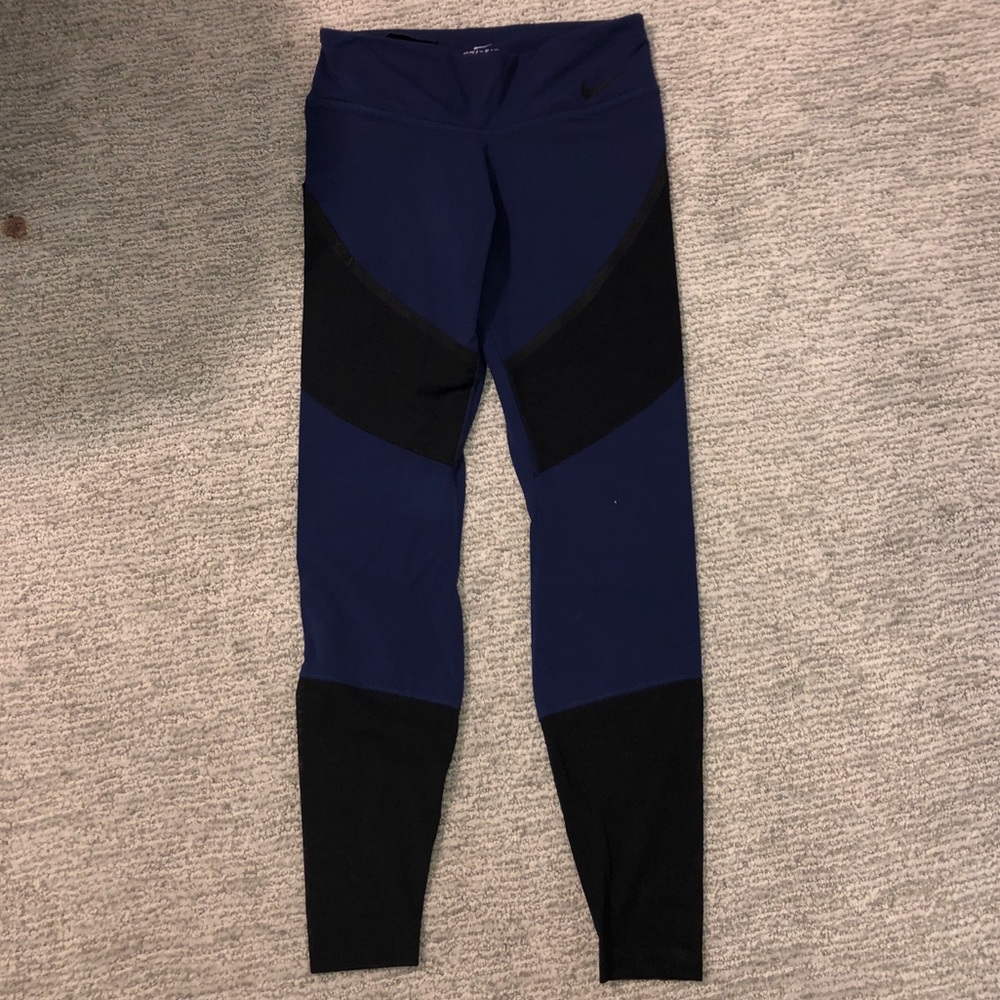 Blue and sheer Nike leggings